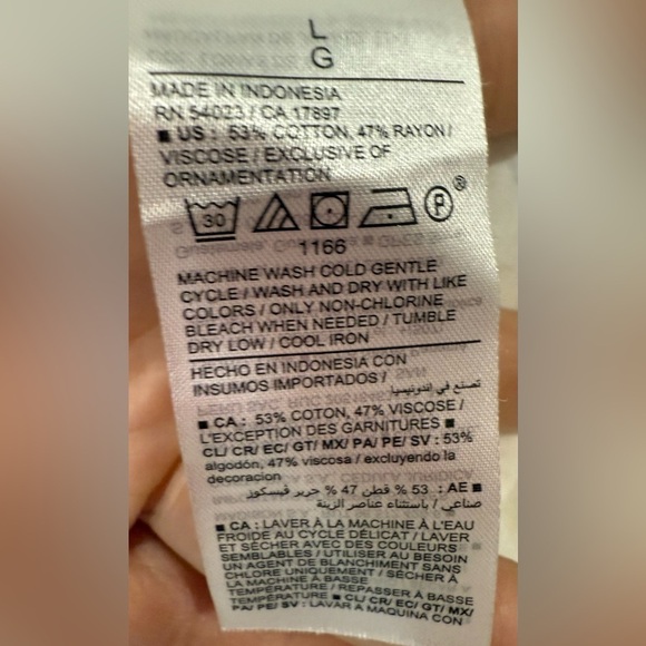 Old Navy Button Down Boho Blouse Ladder Lace Oversized Poet Sleeve White Size L - Picture 7 of 9